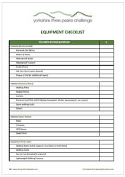 the Yorkshire 3 Peaks Equipment Checklist